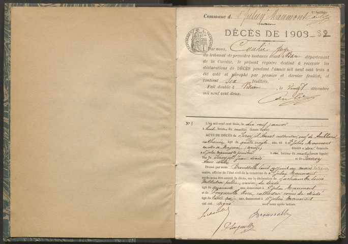 Décès (1903-1932).