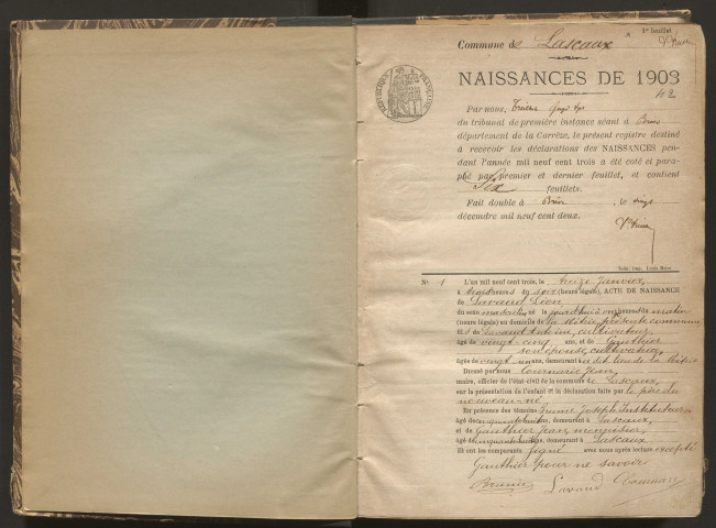 Naissances (1903-1942).