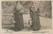 Folklore (scènes de) : "34. En Corrèze - En montant, il y a de la peine, mais en descendant il y a du soulagement.". texte en limousin.