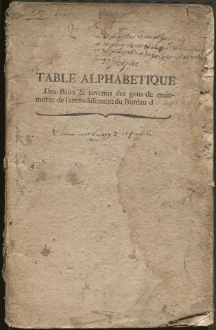 Table des baux et revenus des gens de mainmorte