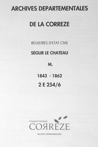 Mariages (1843-1862)