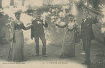 Folklore : "Scène du Centre - 20. - La bourrée en Limousin". cliché pris lors du concours de chabrette de Juillac en 1906.