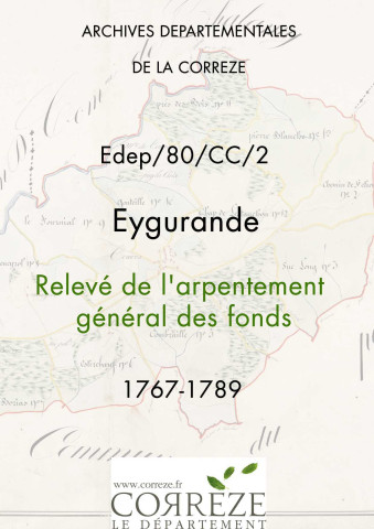 Relevé de l'arpentement général des fonds.