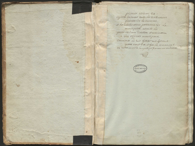 Délibérations du conseil municipal. 08 février 1790-11 mars 1794