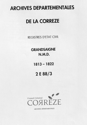 Naissances, mariages, décès (1813-1822)
