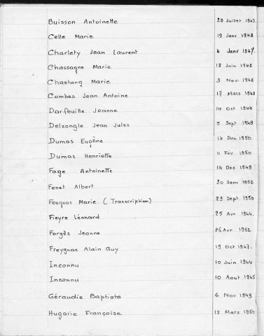 Tables décennales des décès (1943-1952)