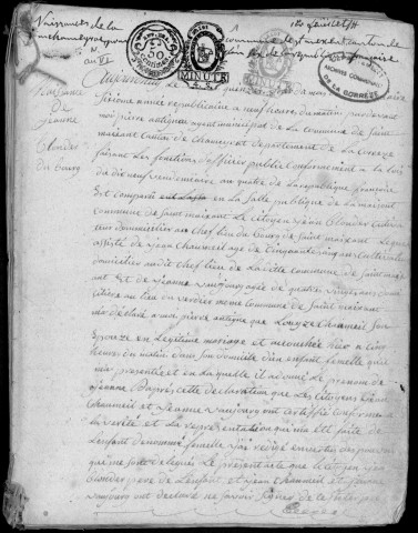 Naissances, mariages, décès (1797-1802)