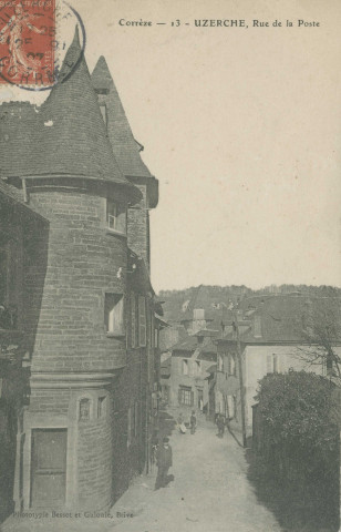 Uzerche : "Corrèze - 13 - Uzerche, rue de la Poste".