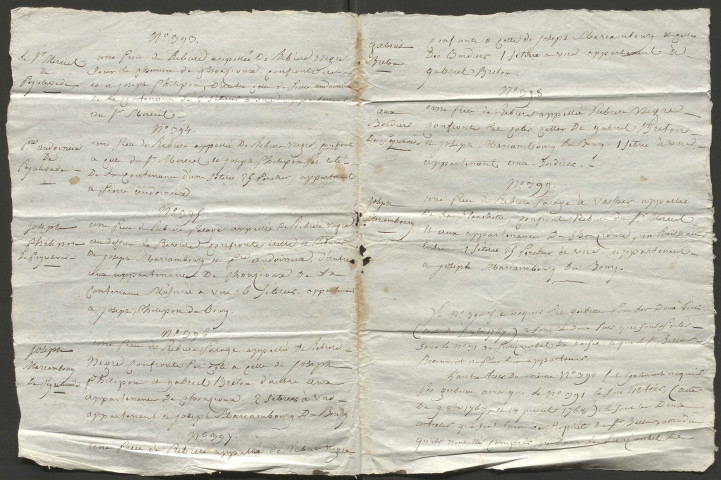 Extrait de l'ancien arpentement.