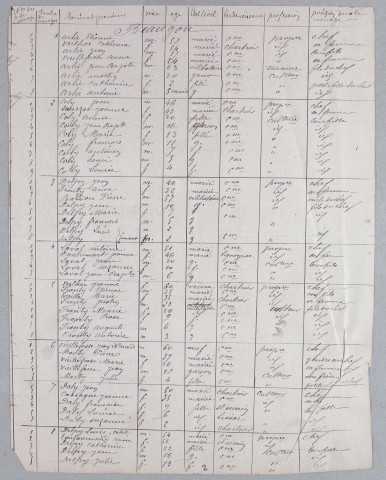 Population : dénombrements (1866-1896), listes nominatives (1881-1975), feuille récapitulative de la population de la commune (1954).