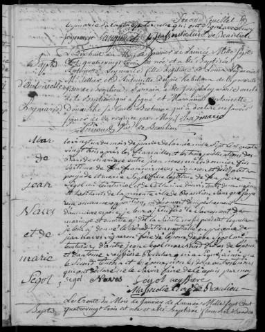 Baptêmes, mariages, sépultures (1783-1792)