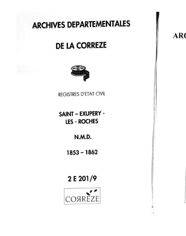 Naissances, mariages, décès (1853-1862)
