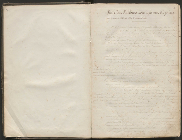Délibérations du conseil municipal. 18 mai 1873-13 octobre 1889