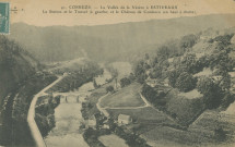Estivaux : "91. Corrèze. - La vallée de la Vézère à Estivaux - La station et le tunnel (à gauche) et le château de Comborn (en haut à droite)".