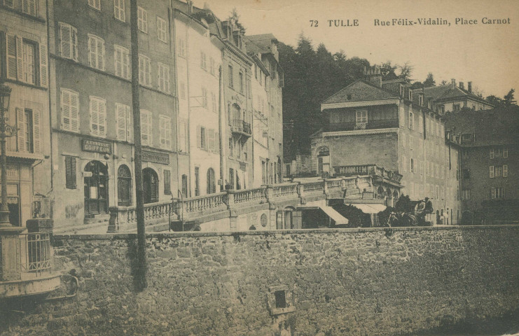Tulle : "72 Tulle - Rue Félix-Vidalin, place Carnot".
