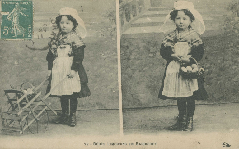 Folklore : "22 - Bébés Limousins en barbichet".