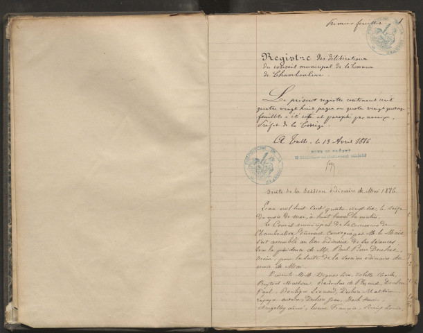 Délibérations du conseil municipal. 16 mai 1886-23 février 1890