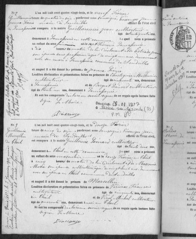 Naissances, mariages, décès (1883-1892)