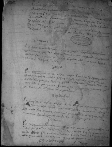 Baptêmes (1598-1630)