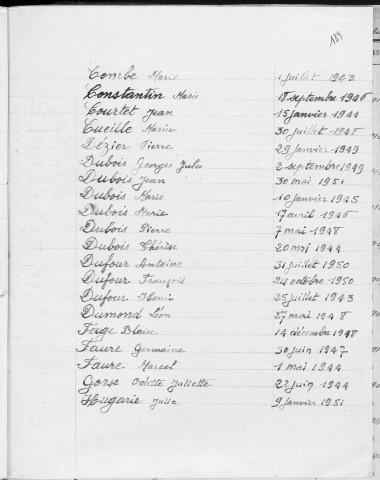 Tables décennales des décès (1943-1952)