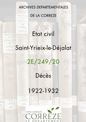 Décès (1922-1932).