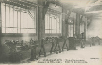 Bort-les-Orgues : "7 - Bort-les-Orgues - Ecole Marmontel. - Atelier de mécanique - Groupe de machines.".