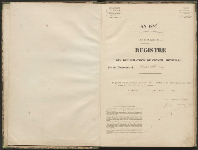 Délibérations du conseil municipal. 10 juin 1855-08 octobre 1865