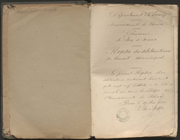 Délibérations du conseil municipal. 16 mai 1880-20 mars 1927
