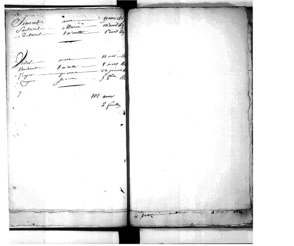 Tables décennales des mariages (1813-1822)
