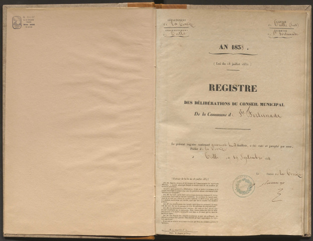 Délibérations du conseil municipal. 11 février 1844-9 novembre 1851