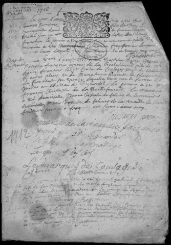 Baptêmes, mariages, sépultures (1712-1735)