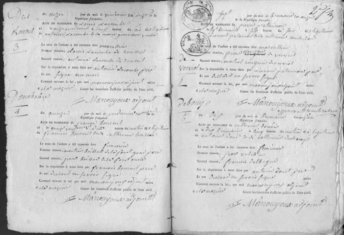 Naissances, mariages, décès (1803-1812)