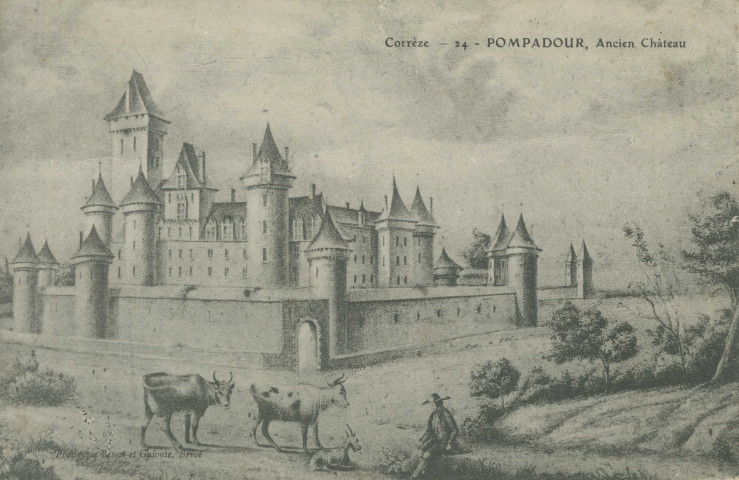 Arnac-Pompadour : "Corrèze - 24 - Pompadour, ancien château".