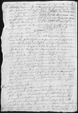 Baptêmes, mariages, sépultures (1743-1752)