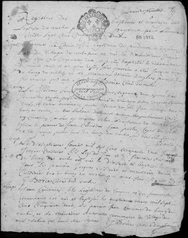 Baptêmes, mariages, sépultures (1752-1778)