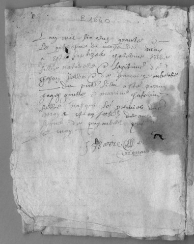 Baptêmes, mariages, sépultures (1640-1695)
