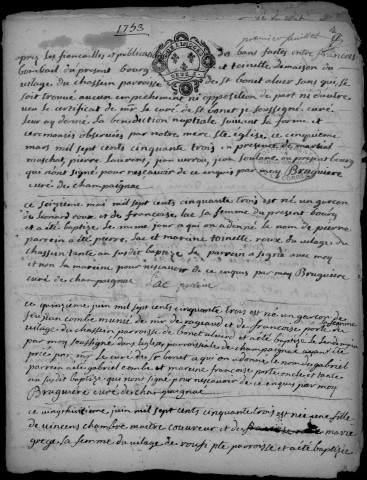 Baptêmes, mariages, sépultures (1753-1792)