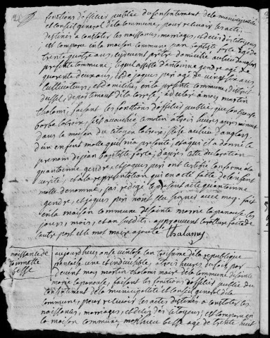 Naissances, mariages, décès (1795-1802)
