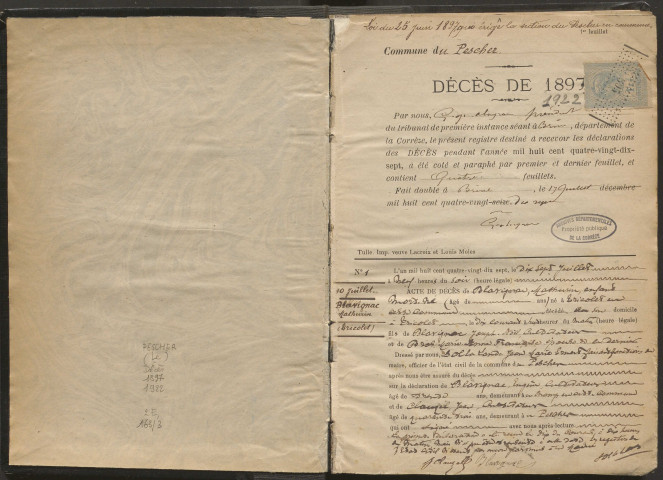 Décès (1897-1922).