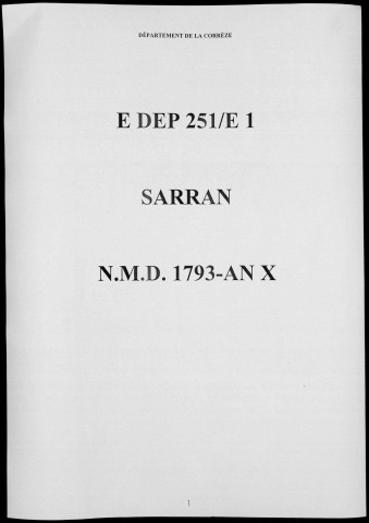 Naissances, mariages, décès (1793-1802)