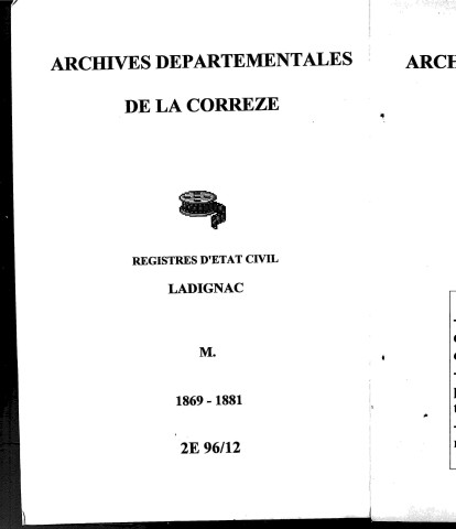 Mariages (1869-1881)