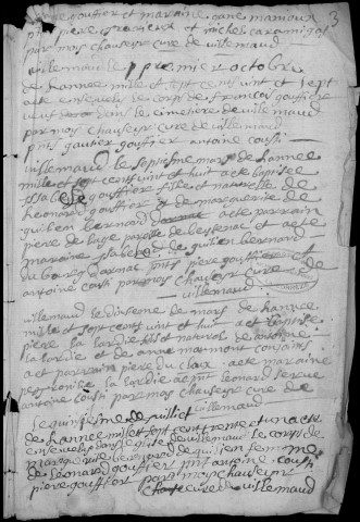 Baptêmes, mariages, sépultures (1723-1792)