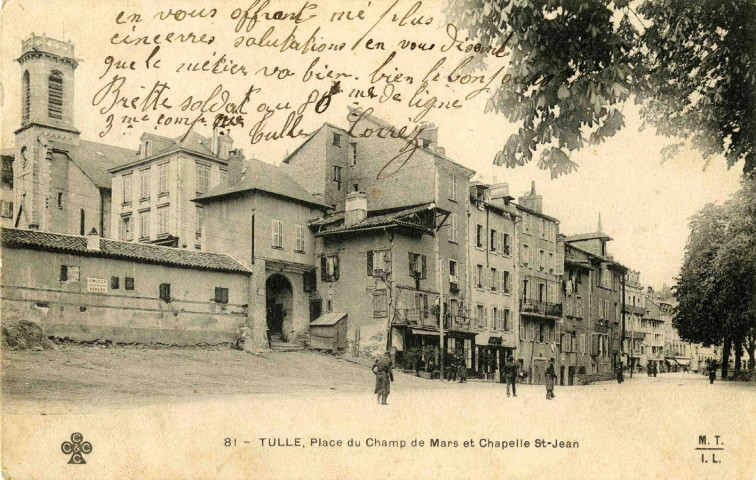 "81 - Tulle, Place du Champ-de-Mars et chapelle Saint-Jean".