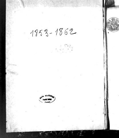 Naissances, mariages, décès (1853-1862)