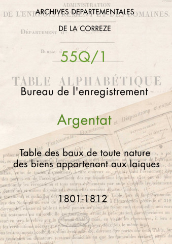 Table des baux de toute nature des biens appartenant aux laïques