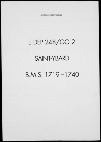 Baptêmes, mariages, sépultures (1719-1740)