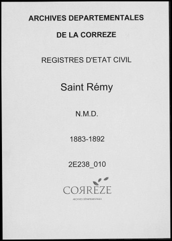 Naissances, mariages, décès (1883-1892)