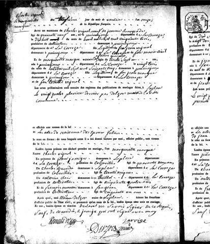 Mariages (1803-1830)