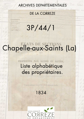 État de section et liste alphabétique des propriétaires