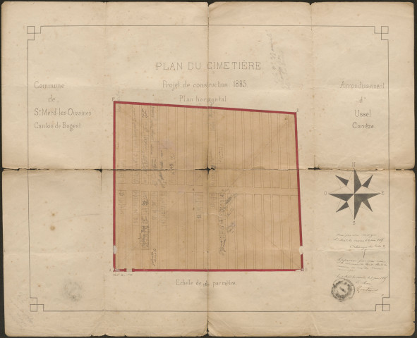 Plan aquarellé du cimetière.
